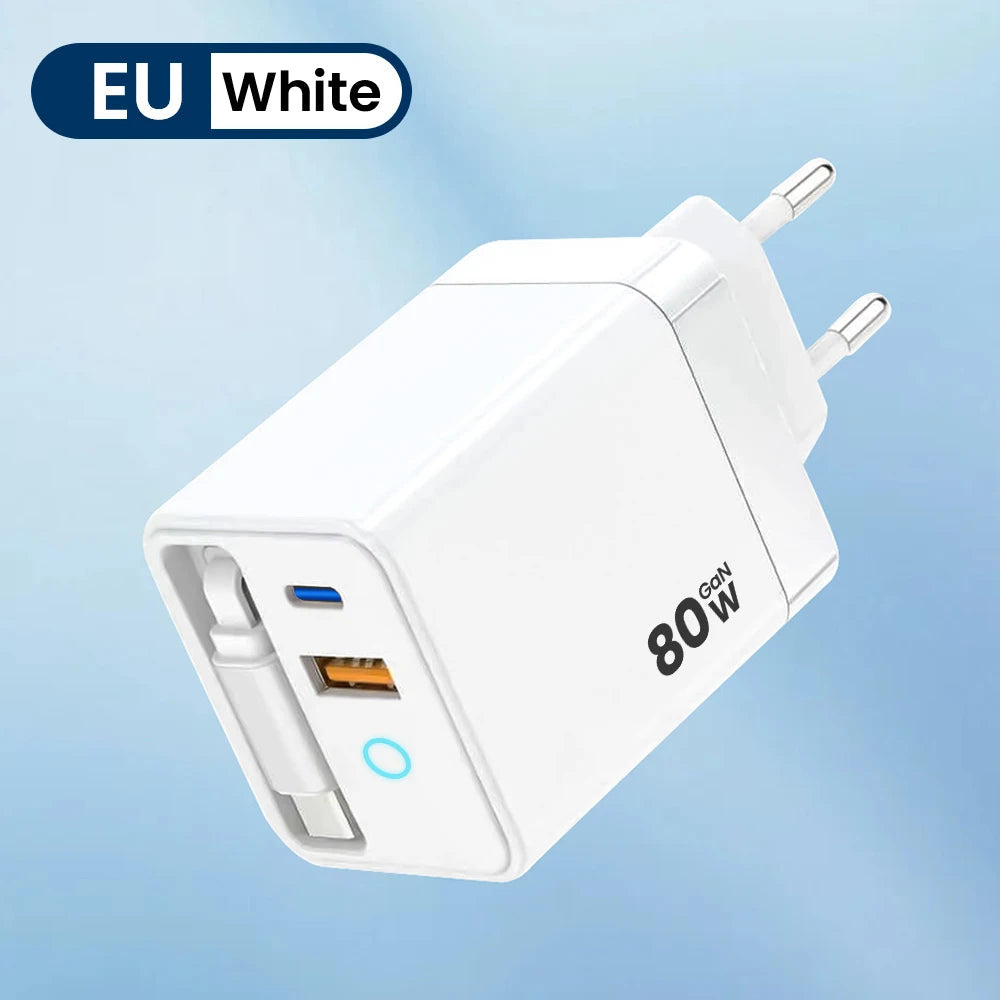 80W USB Charger Retractable Type-C MainResell