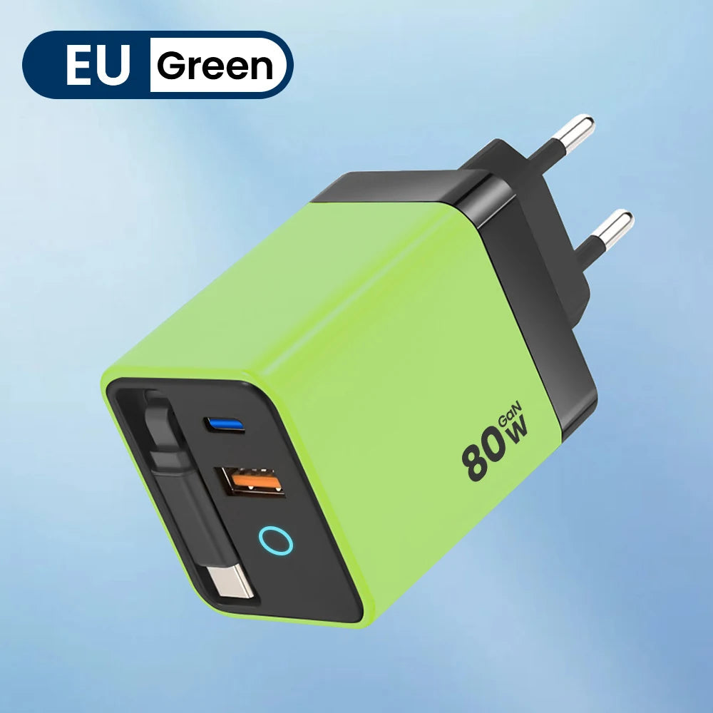 80W USB Charger Retractable Type-C MainResell