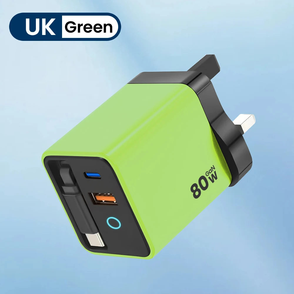 80W USB Charger Retractable Type-C MainResell