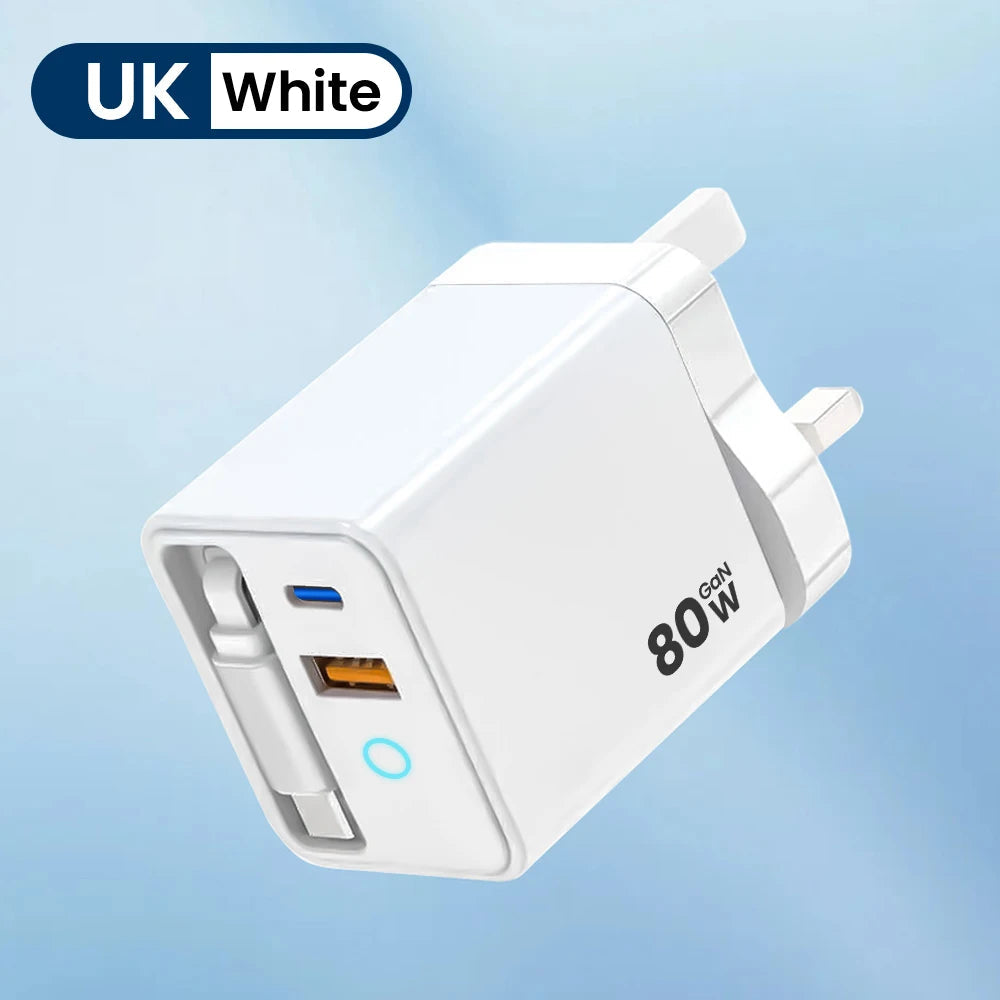 80W USB Charger Retractable Type-C MainResell