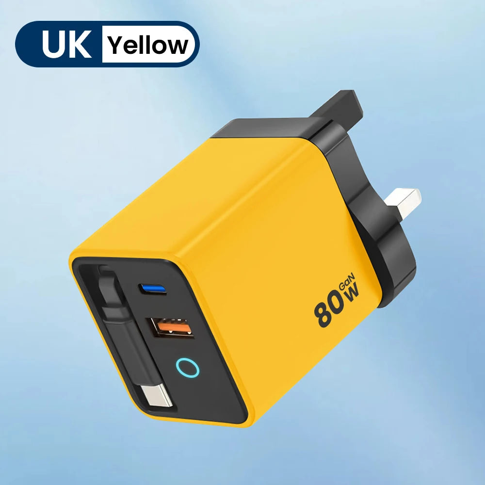 80W USB Charger Retractable Type-C MainResell