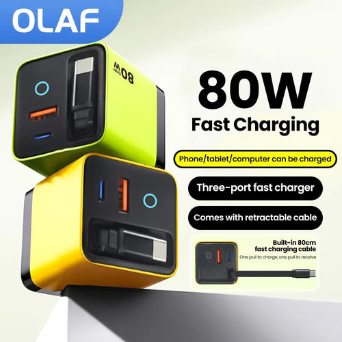 80W USB Charger Retractable Type-C MainResell