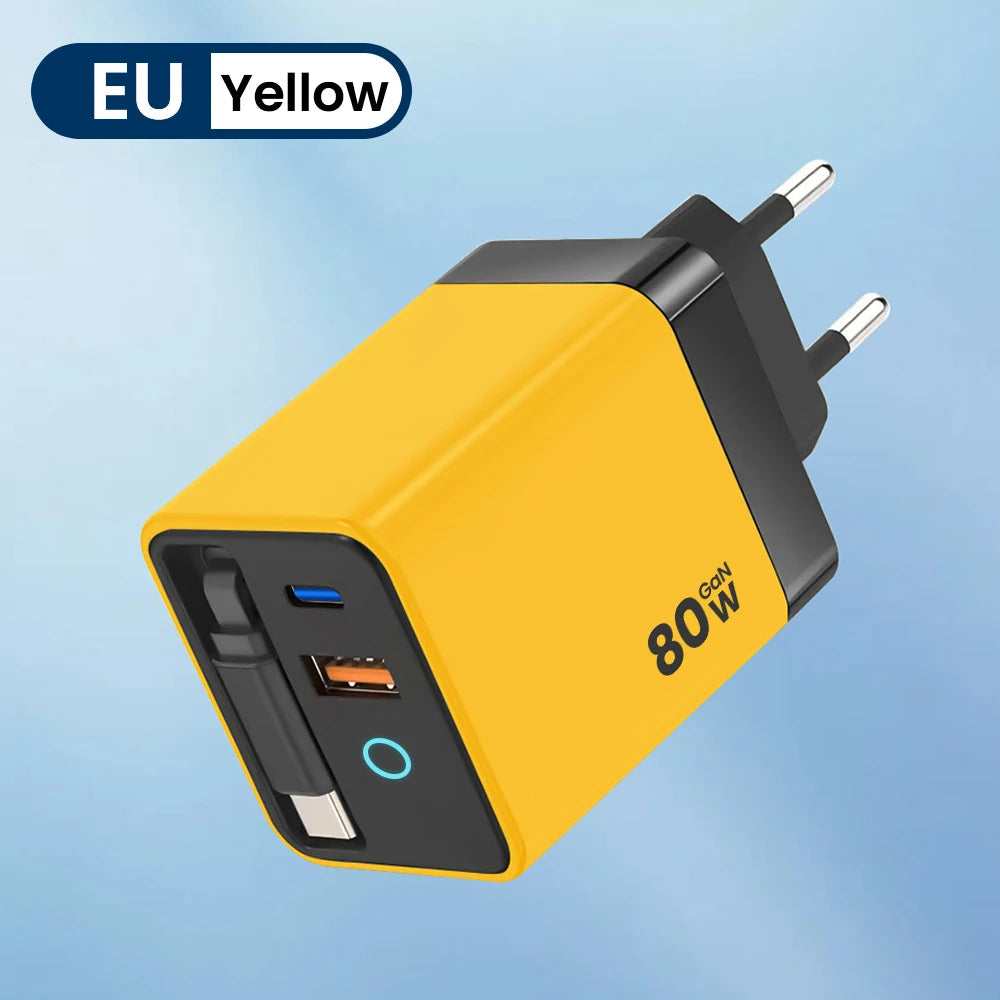 80W USB Charger Retractable Type-C MainResell