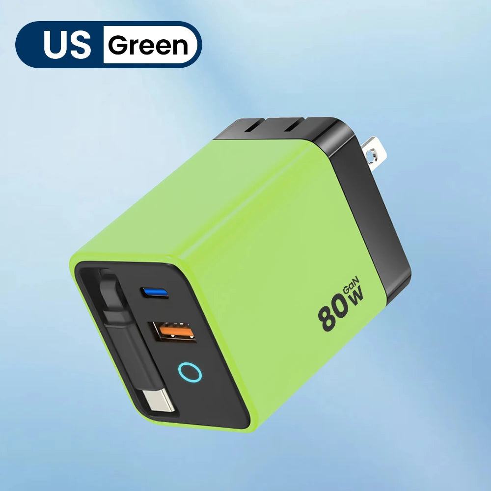 80W USB Charger Retractable Type-C MainResell