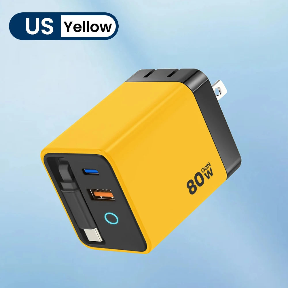 80W USB Charger Retractable Type-C MainResell